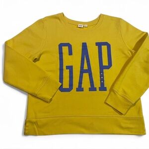 GAP Yellow Crew Neck Sweater with Blue Logo